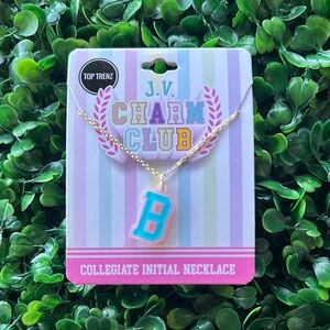 Blue Collegiate Initial Necklace for Kids